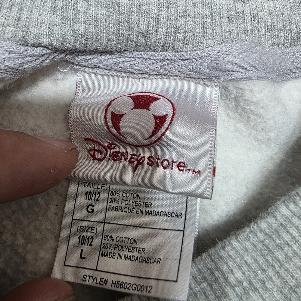 Disney Winnie the Pooh & Friends Embroidered Crewneck Sweatshirt Kids 10/12 Gray - Picture 4 of 6